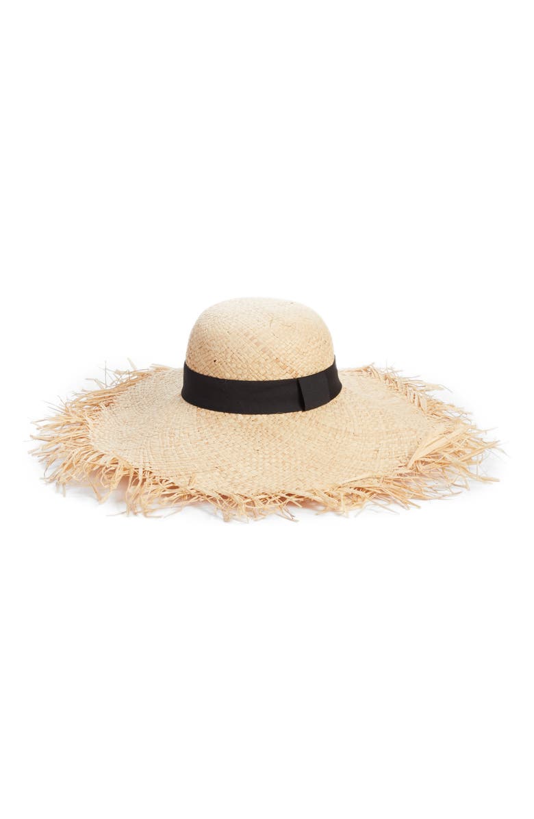 BP. Raw Edge Floppy Straw Hat, Main, color, 