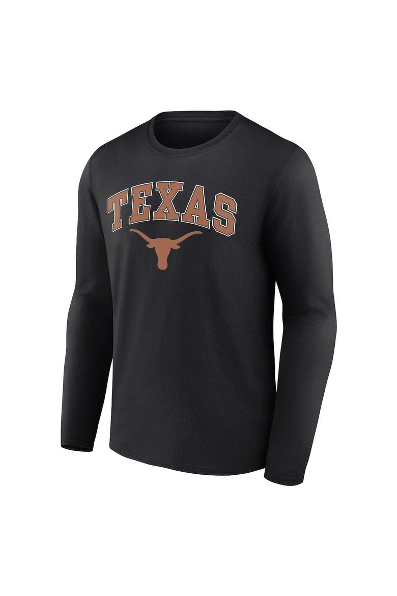 Men's Fanatics Branded Black Texas Longhorns Campus Long Sleeve T-Shirt, Alternate, color, Black