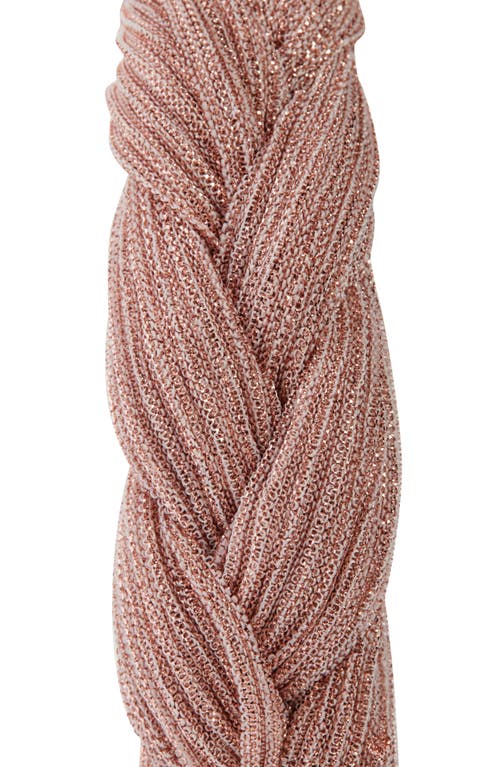 Tasha Braided Metallic Headband In Pink Metallic