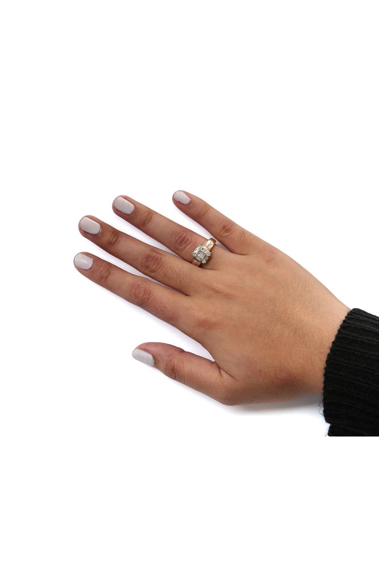 Haus of Brilliance 10K Yellow Gold 1/2 Cttw Diamond Composite and Halo Ring, Alternate, color, Yellow