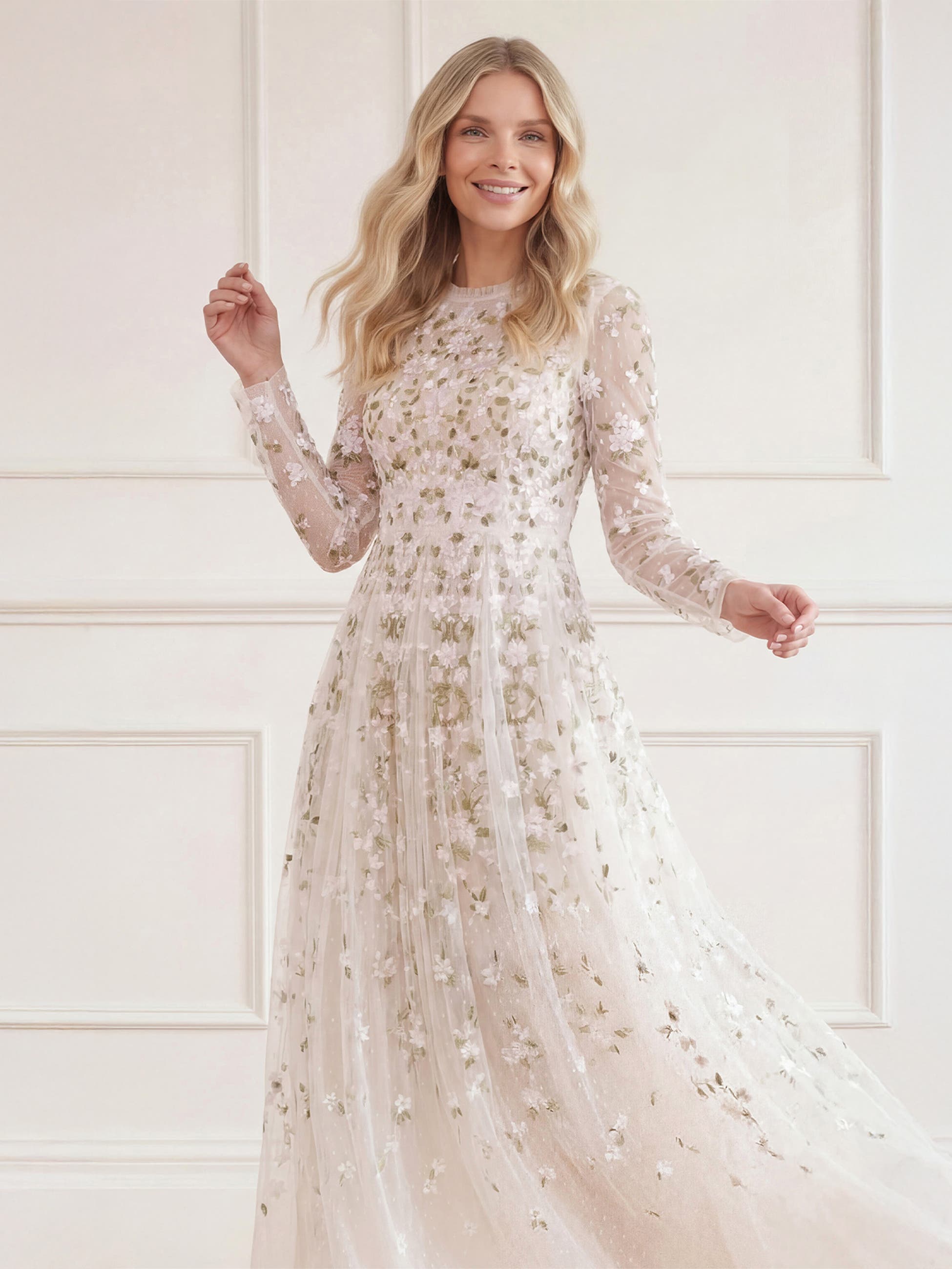 Needle & Thread Camellia Ditsy Ankle Gown (Women) | Nordstrom