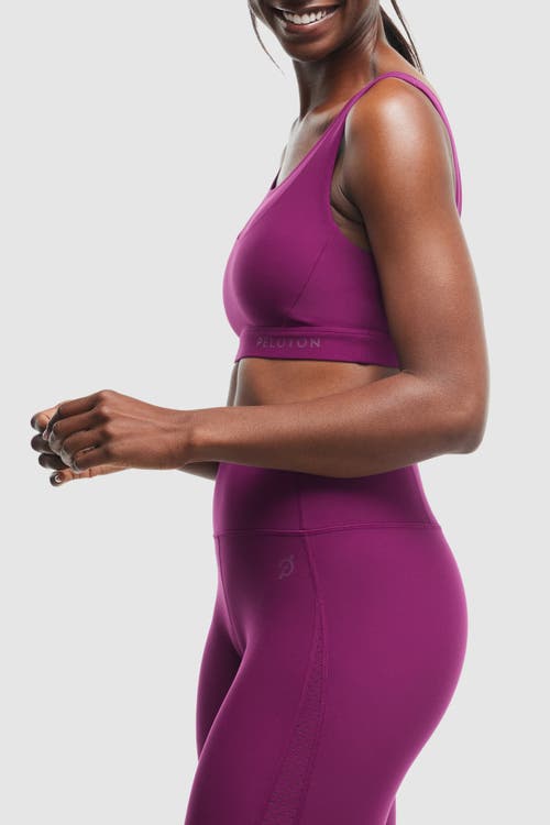Peloton Cadent Laser Perforated Bra In Plum