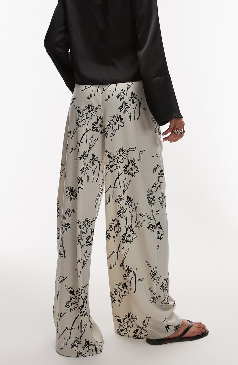 Topshop Floral Print Drawstring Pants, Alternate, color, 