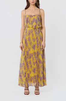 Makennah Floral Plissé Maxi Dress