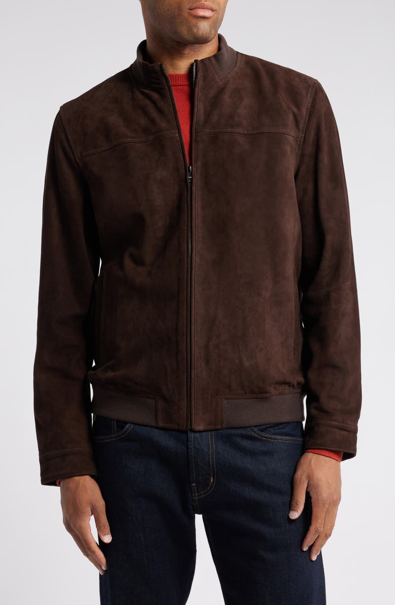Nordstrom Suede Bomber Jacket, Alternate, color,