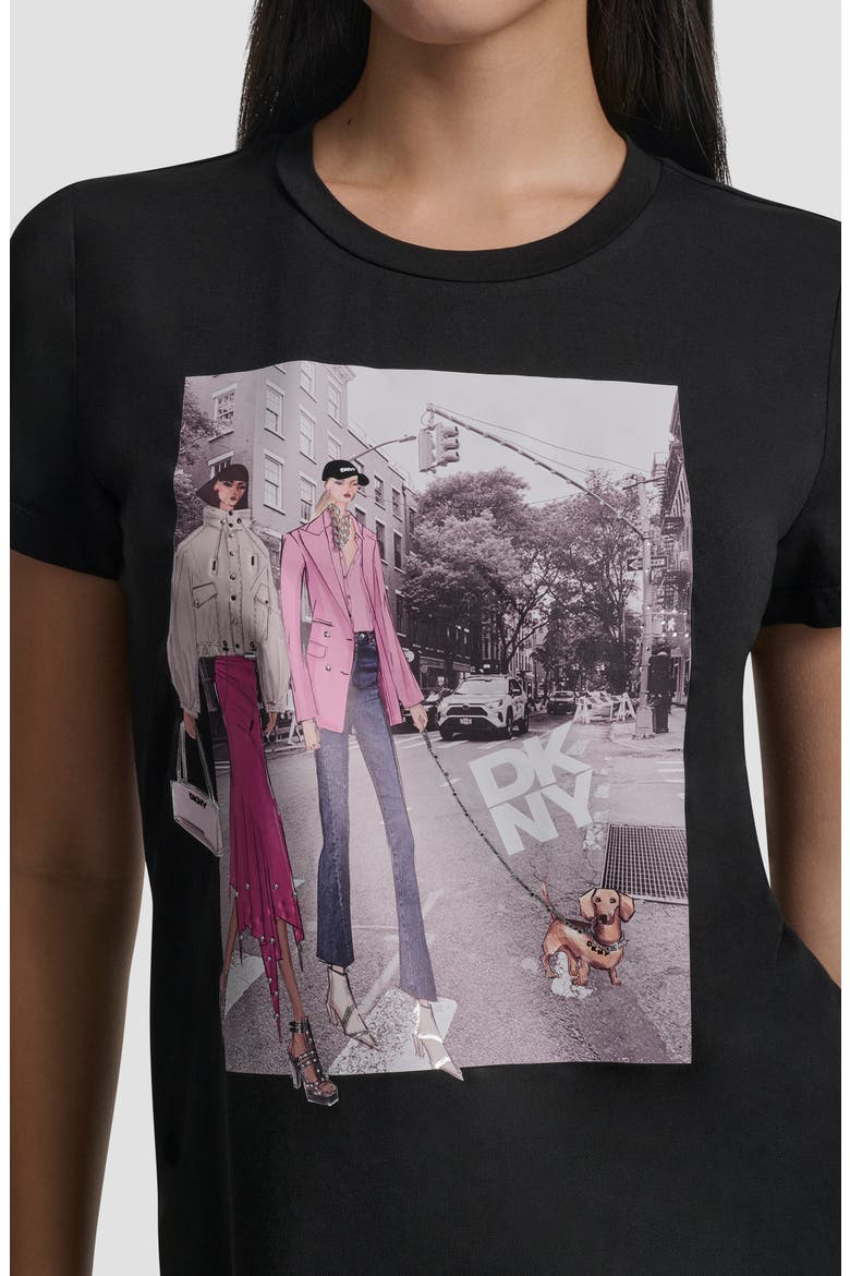 Crystal Embellished Bleeker St. Conversational Graphic T-Shirt, Alternate, color, BLACK