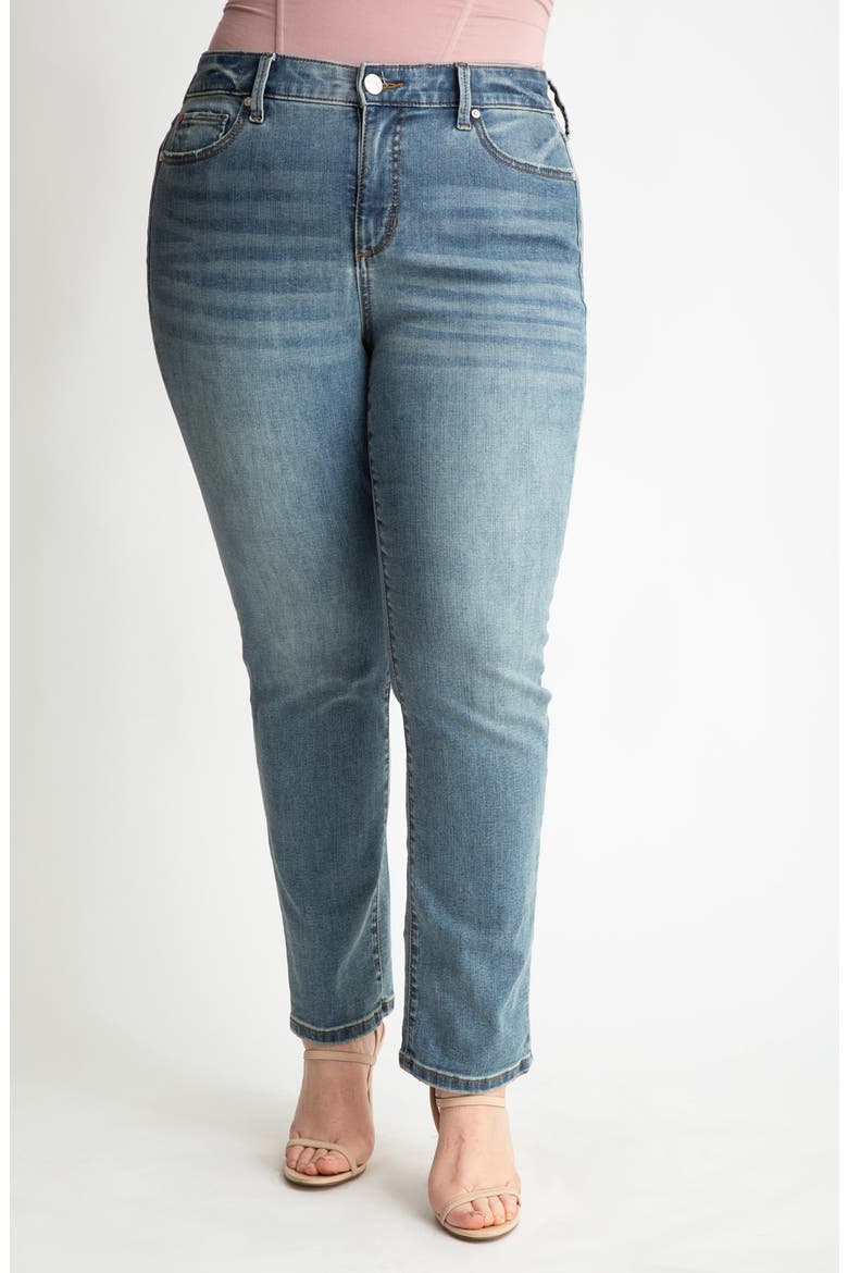 High Waist Straight Leg Jeans, Main, color, STELLA