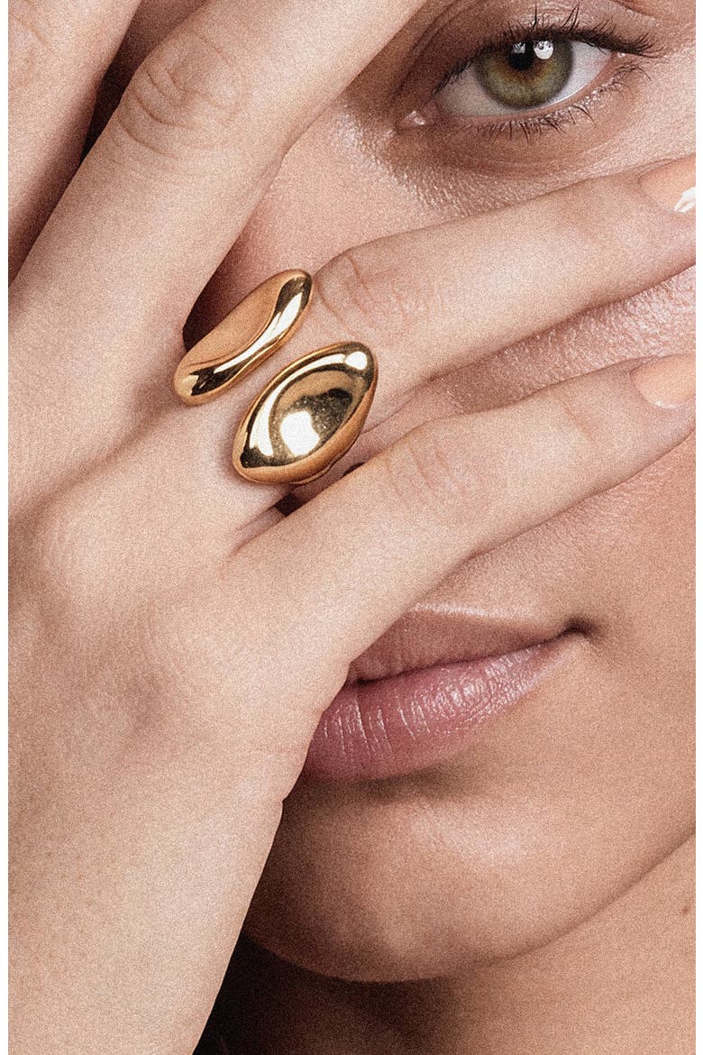 Open Abstract Ring, Alternate, color, GOLD