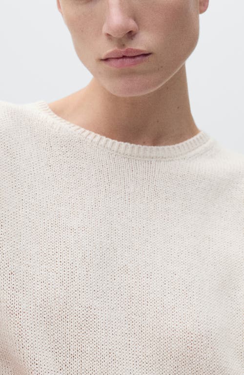 Mango Madeano Short Sleeve Crewneck Sweater In Light/pastel Grey