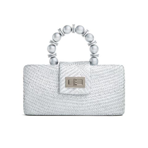THE SERENA Woven Straw Clutch Bag