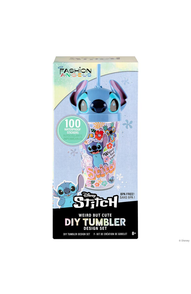 Fashion Angels Disney Stitch Tumbler Kit 16 oz Cup, 100 Stickers, Alternate, color, Multicolored