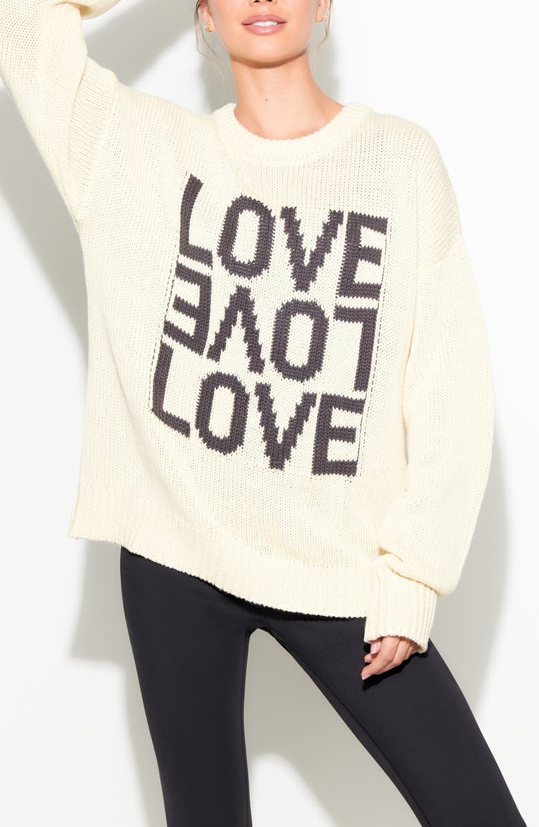 Spiritual Gangster Love Mantra Cotton & Cashmere Graphic Sweater, Alternate, color, 