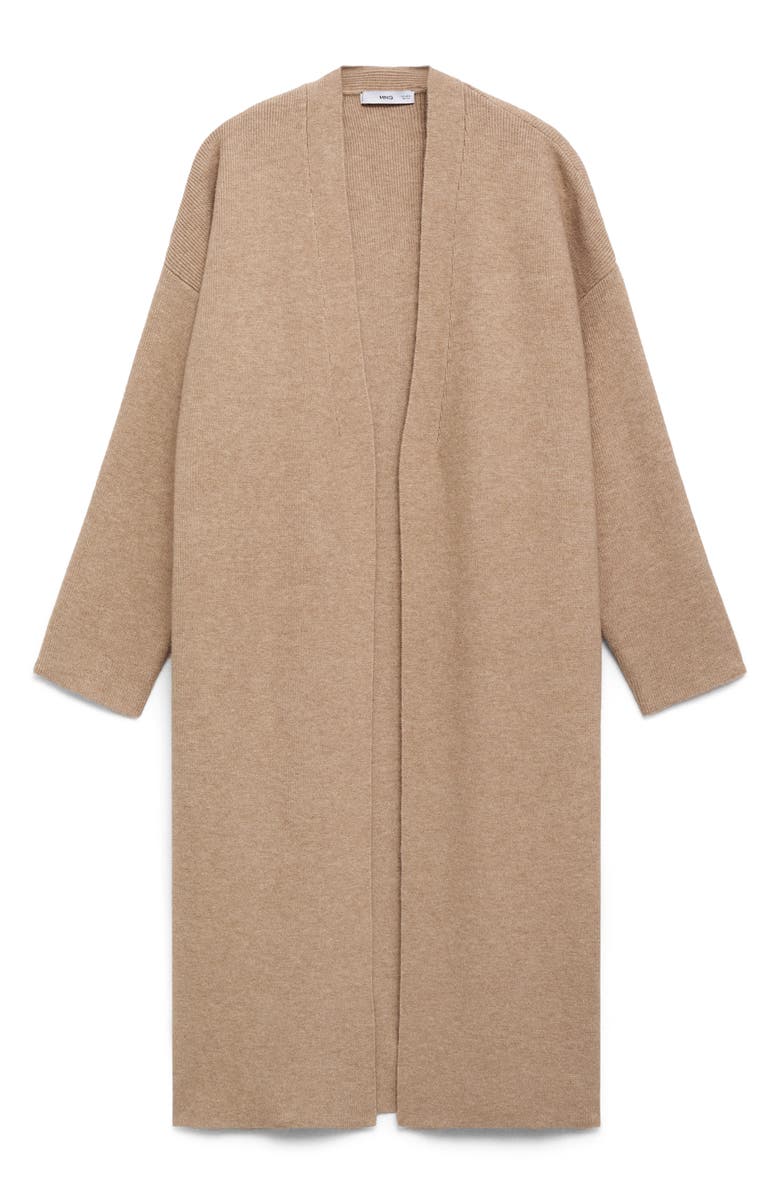 MANGO Long Sweater Coat, Alternate, color, Light/ Pastel Grey