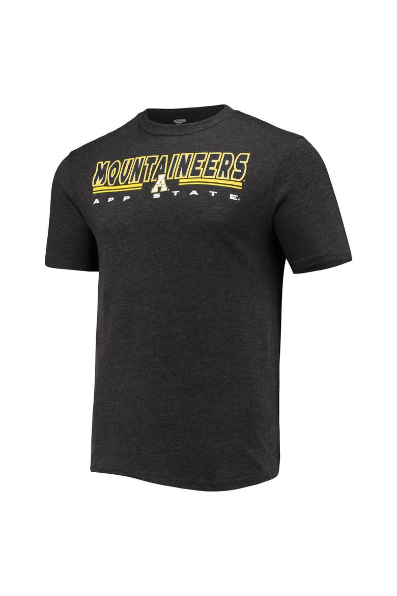 Men's Concepts Sport Heathered Charcoal/Black Appalachian State Mountaineers Meter T-Shirt & Pants Sleep Set, Alternate, color, Heather Charcoal
