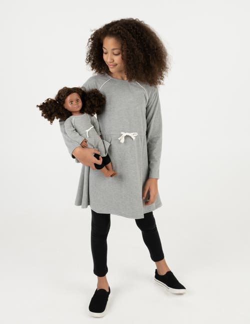 Leveret Girls Bow Tie Dress With Matching Doll Dress In Gray