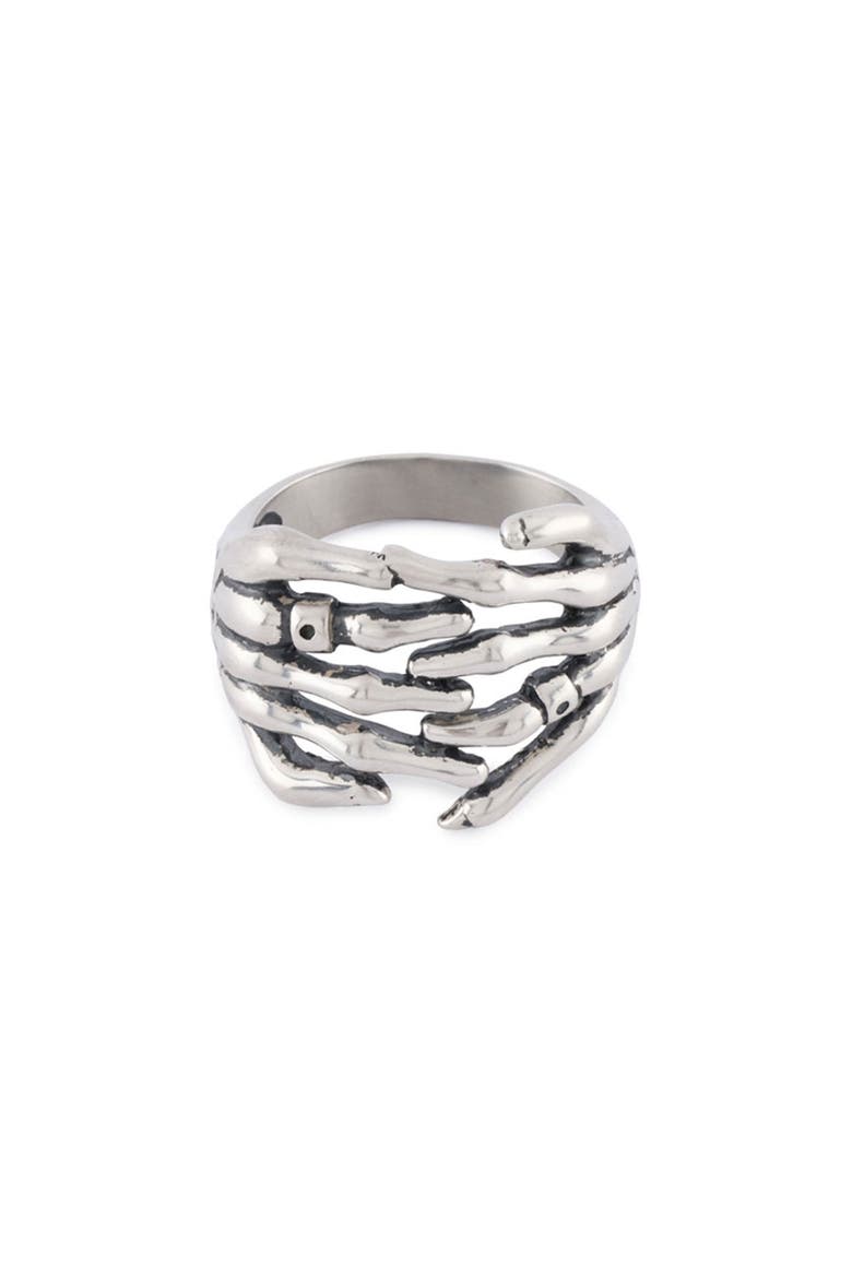 Skeleton Hands Ring, Main, color, SILVER