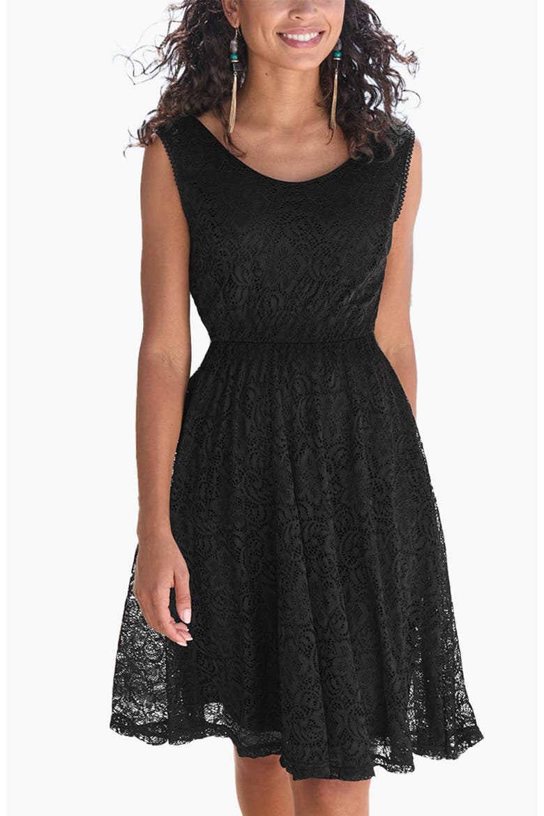 Sleeveless Lace Dress, Main, color, Black