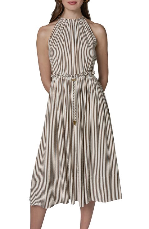 Sleeveless Stripe Midi Dress