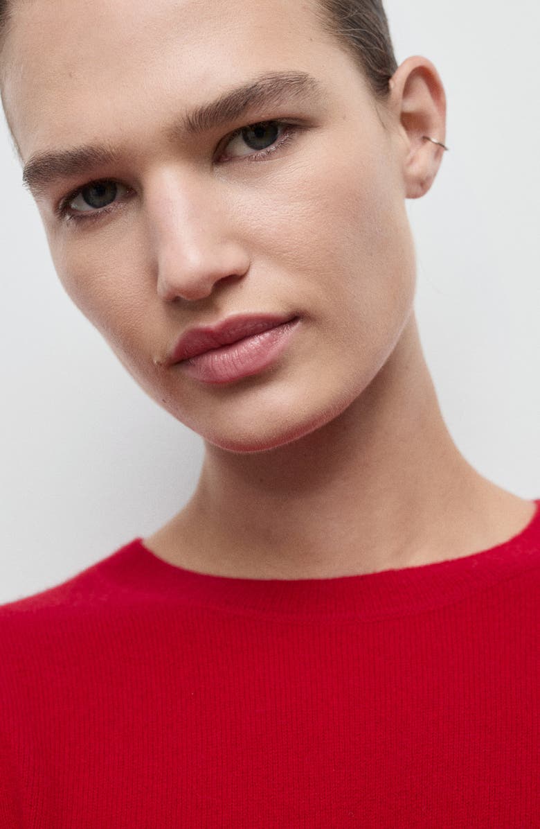 MANGO Selection Crewneck Cashmere Sweater, Alternate, color, Red