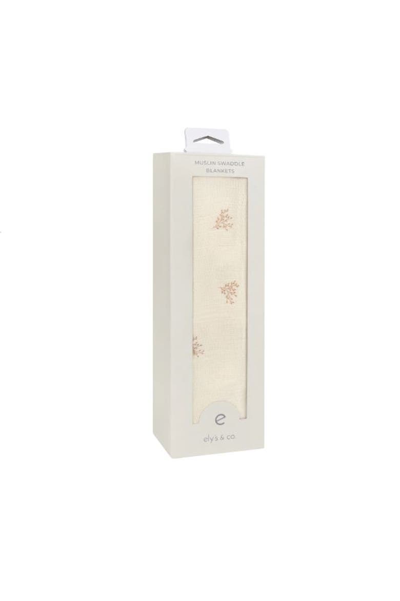 Velour Leaf Pattern Collection - Blanket, Alternate, color, Ivory/Boy