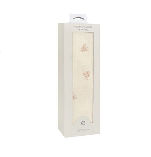 Ely's & Co. Velour Leaf Pattern Collection In White