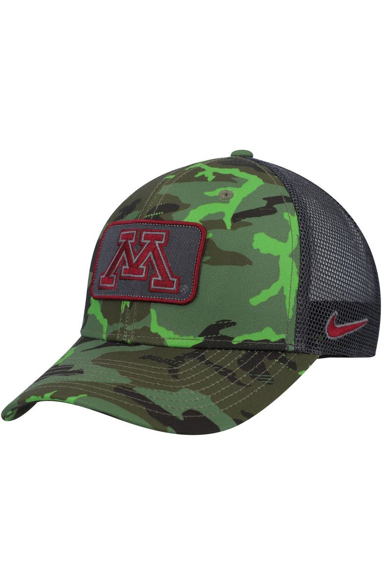 Nike Men's Nike Camo/Black Minnesota Golden Gophers Classic99 Veterans Day Trucker Snapback Hat, Alternate, color,