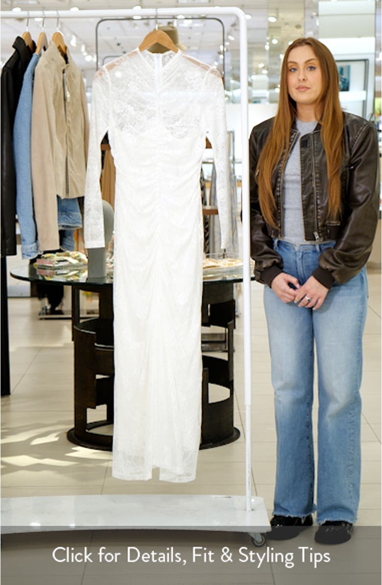 Nida Long Sleeve Stretch Lace Gown, sales video thumbnail