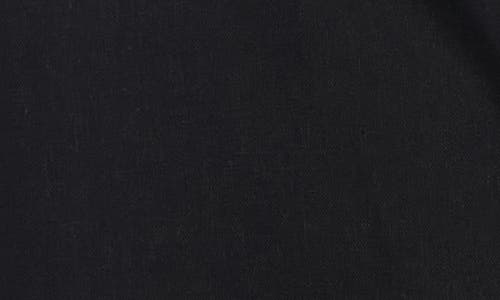 London Times Collared Popover Linen Blend Midi Dress In Black