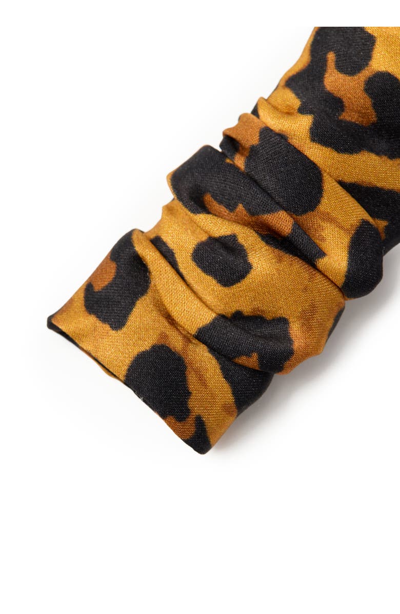 OLAH Leopard Silk Hair Barrette Clip, Alternate, color, Brown