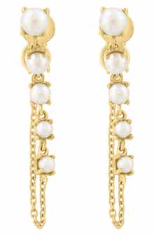 EFFY 14K Yellow Gold Cultured Freshwater Pearl Front/Back Earrings