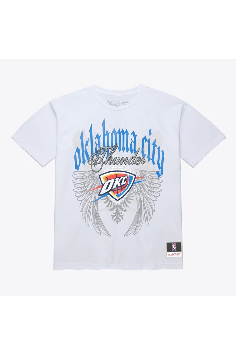 Men's Mitchell & Ness White Oklahoma City Thunder Old English Classic T-Shirt, Main, color, White