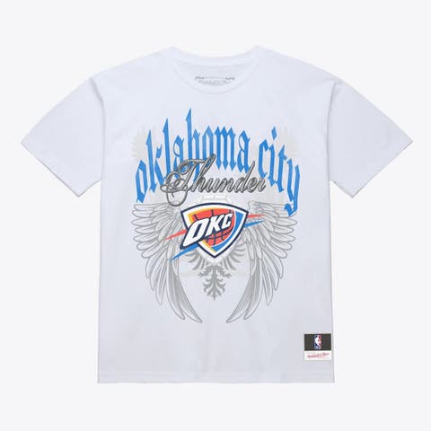 Men's Mitchell & Ness White Oklahoma City Thunder Old English Classic T-Shirt