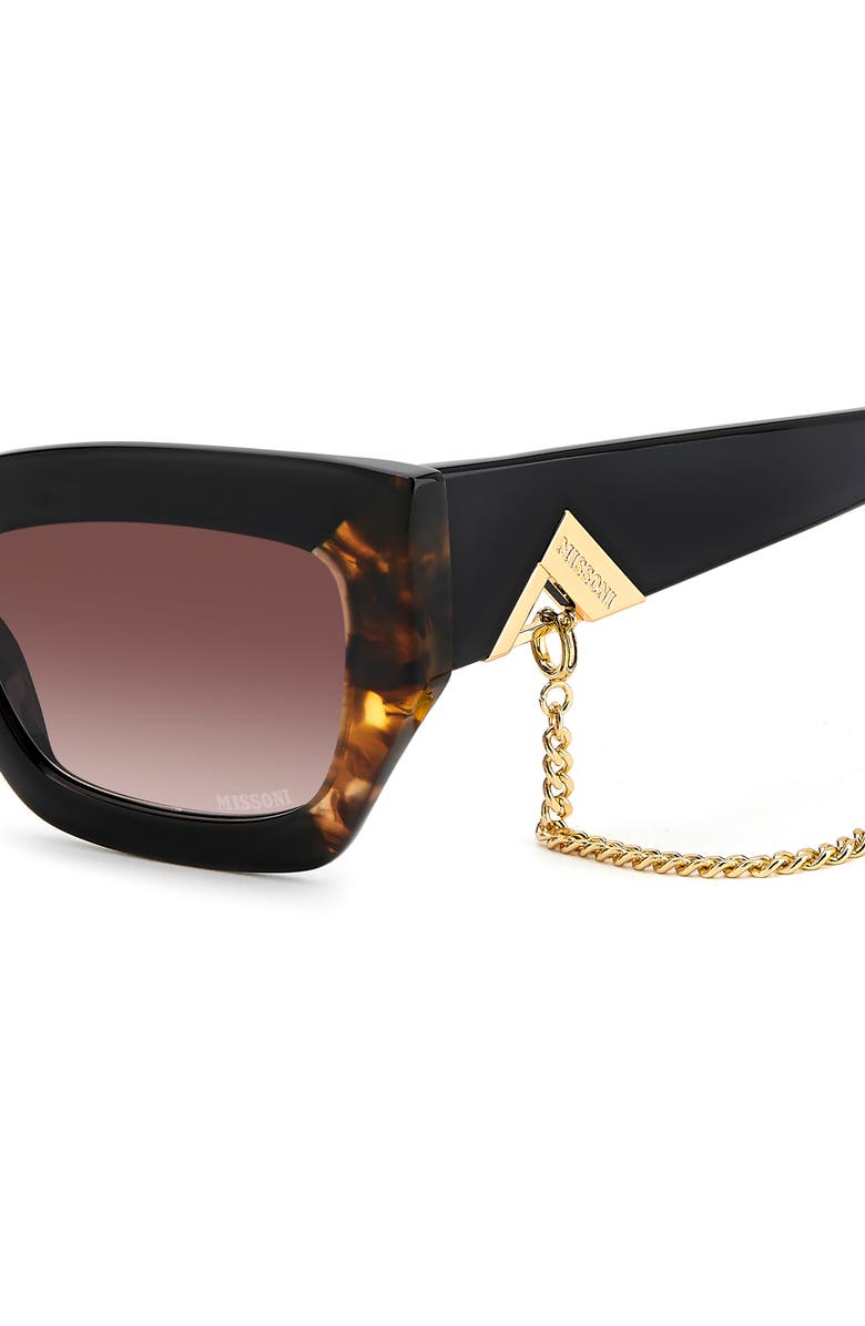 Missoni 53mm Cat Eye Chain Sunglasses, Alternate, color, 