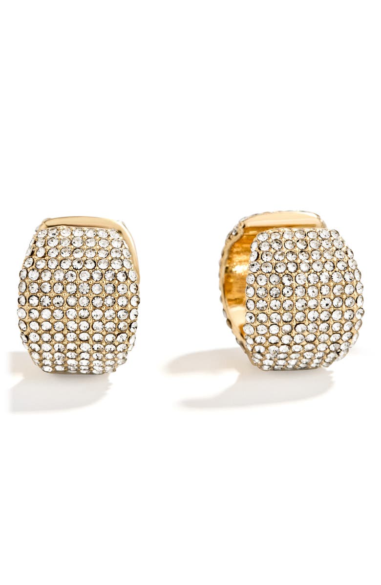 BaubleBar Whitney Pavé Crystal Stud Earrings, Main, color, Gold