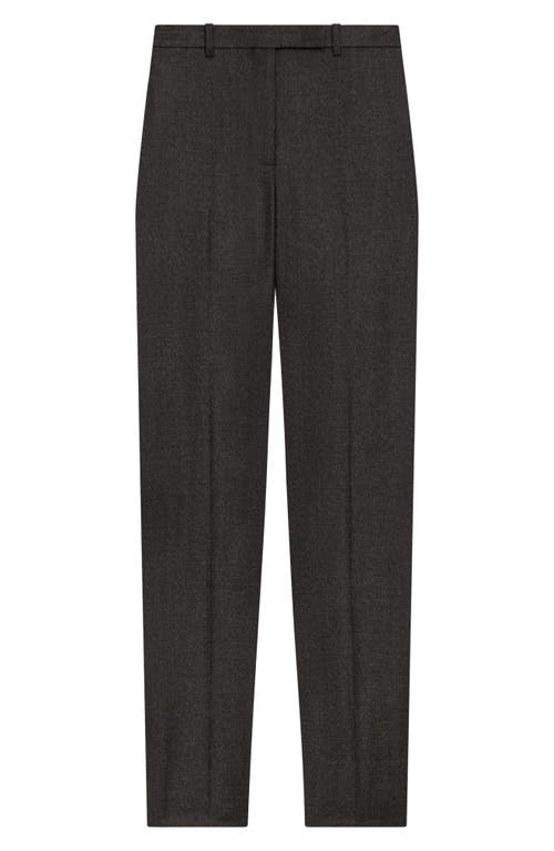 Theory Sleek Flannel High Waist Taper Pants In Black