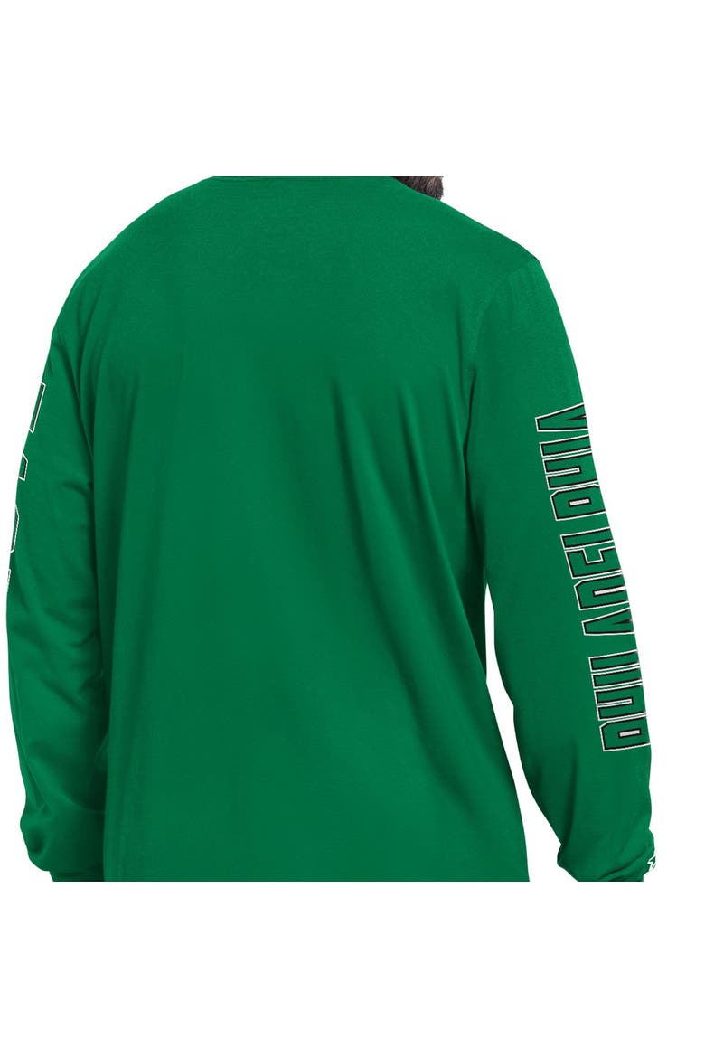 Men's Starter Kelly Green Philadelphia Eagles Clutch Hit II Vintage Logo Long-Sleeve T-Shirt, Alternate, color, Kelly Green