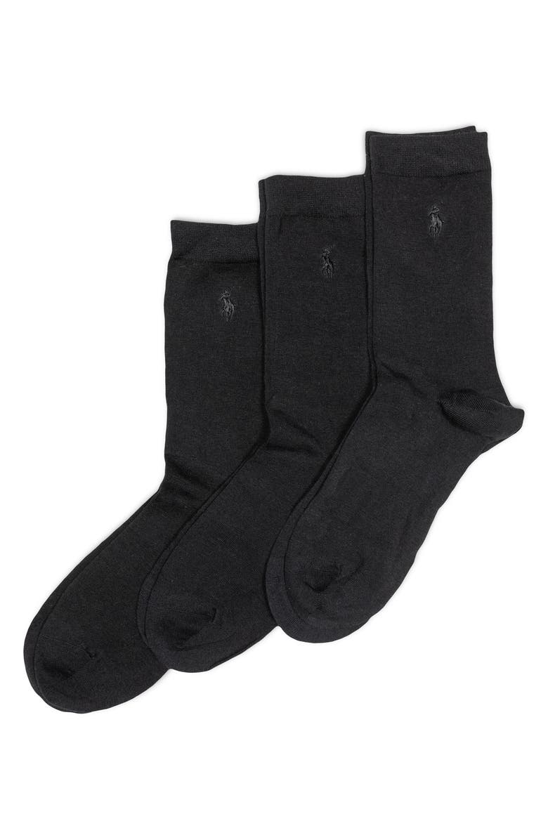 Polo Ralph Lauren 3-Pack Classic Crew Socks, Main, color, Black