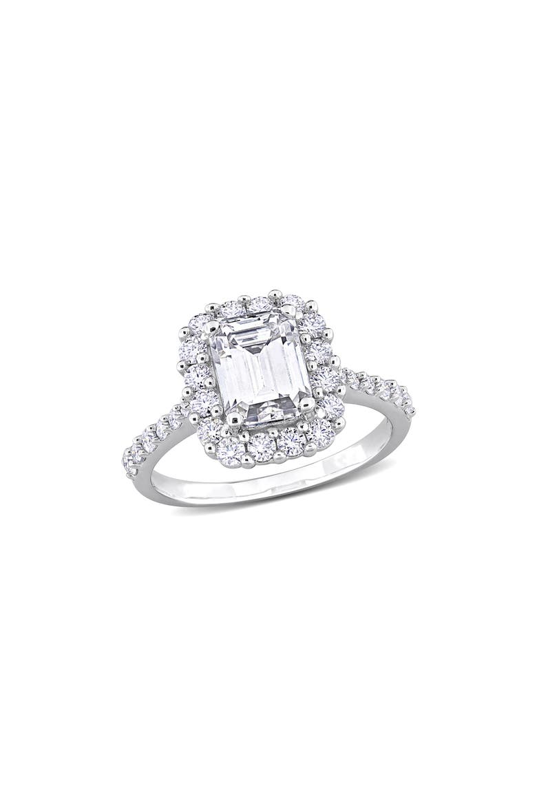Octagon Moissanite Ring, Main, color, WHITE SILVER