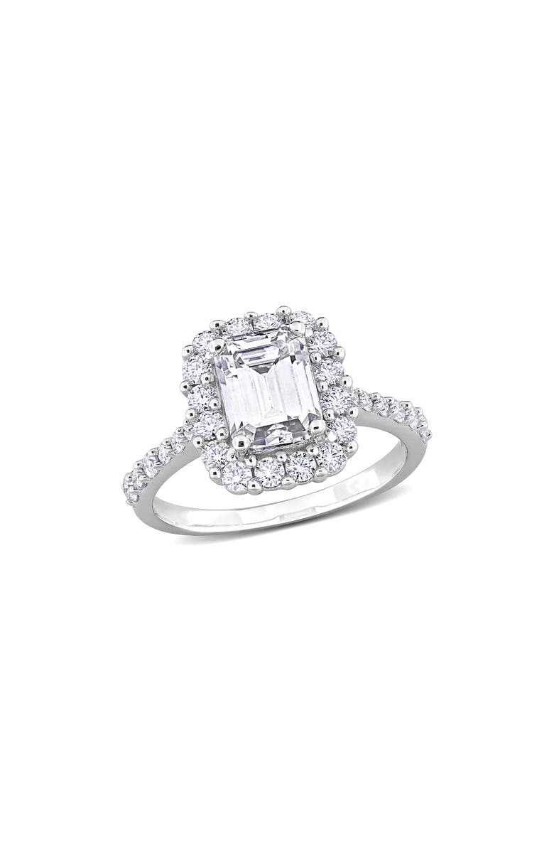 DELMAR Octagon Moissanite Ring, Main, color, White Silver
