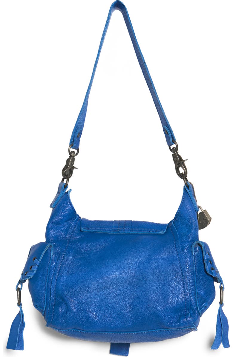 Free People We the Free Baby Leigh Leather Crossbody Bag, Alternate, color, Sapphire