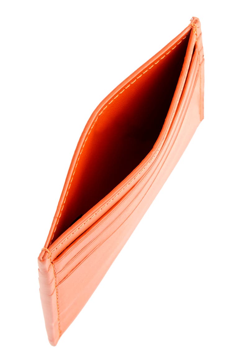 RFID Leather Card Case, Alternate, color, ORANGE