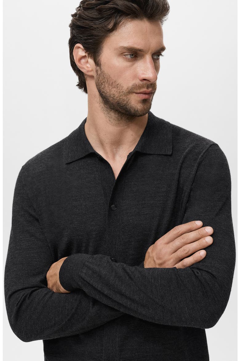 Wool Cardigan, Alternate, color, DARK HEATHER GREY