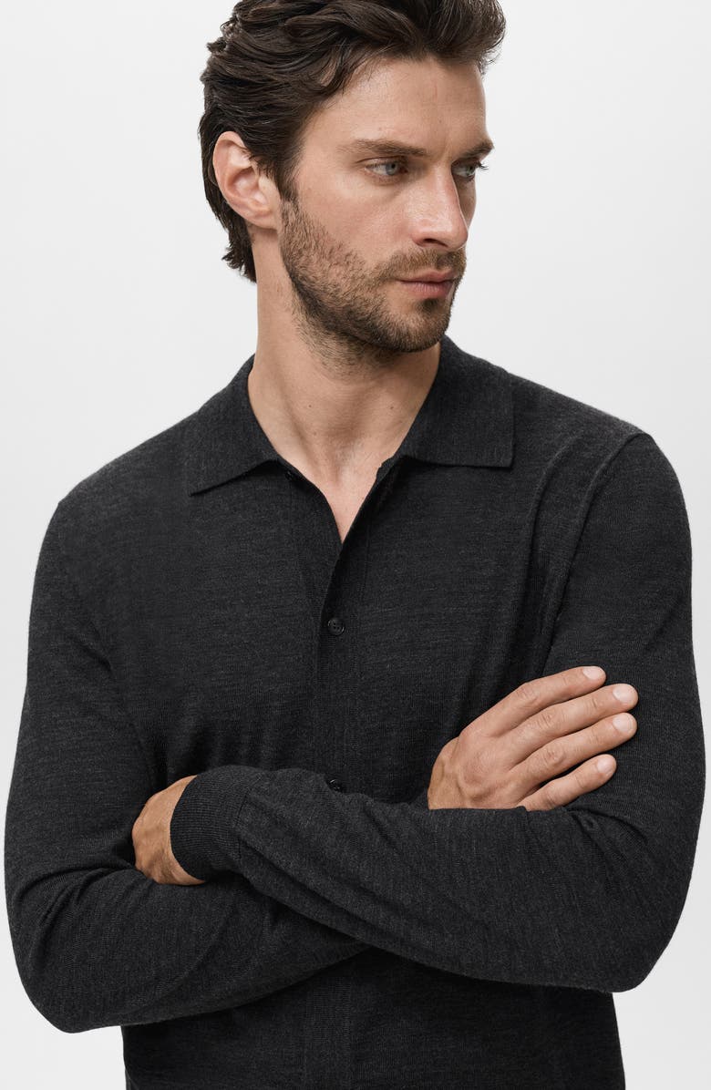 MANGO Wool Cardigan, Alternate, color, Dark Heather Grey