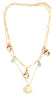 Panacea Seashell Charm Layered Necklace