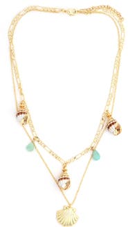 Panacea Seashell Charm Layered Necklace
