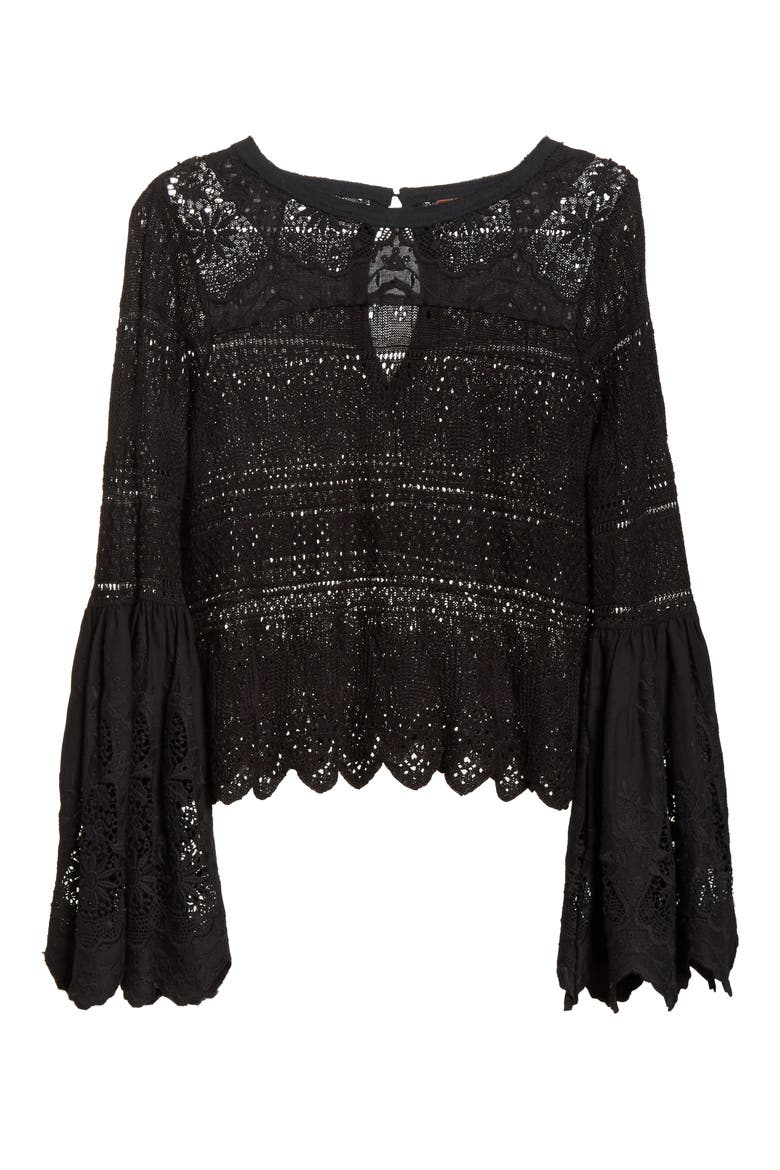 Once Upon a Time Lace Top, Alternate, color, BLACK