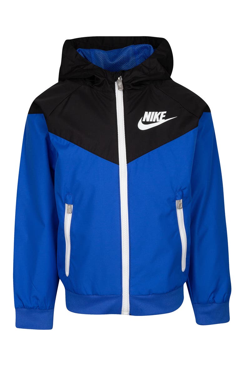 Kids' Windrunner Water Resistant Hooded Jacket, Main, color, GAME ROYAL