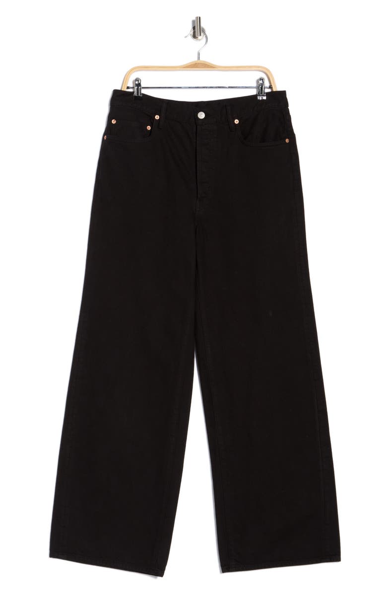 BUCK MASON Jet Set High Waist Wide Leg Jeans, Main, color, Black