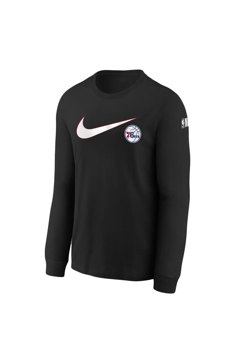 Nike Youth Nike Black Philadelphia 76ers Swoosh Long Sleeve T-Shirt, Alternate, color, 