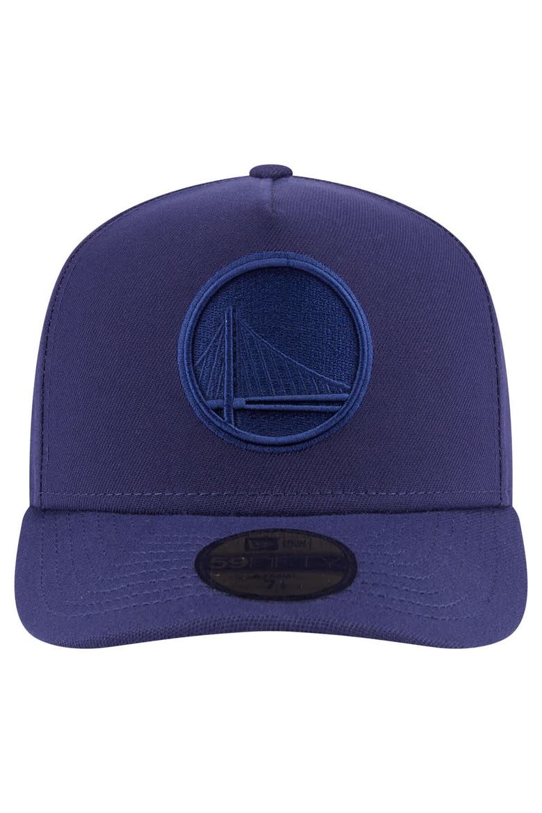 Men's New Era  Navy Golden State Warriors Colorpack A-Frame Pinch Front 59FIFTY Fitted Hat, Alternate, color, Navy